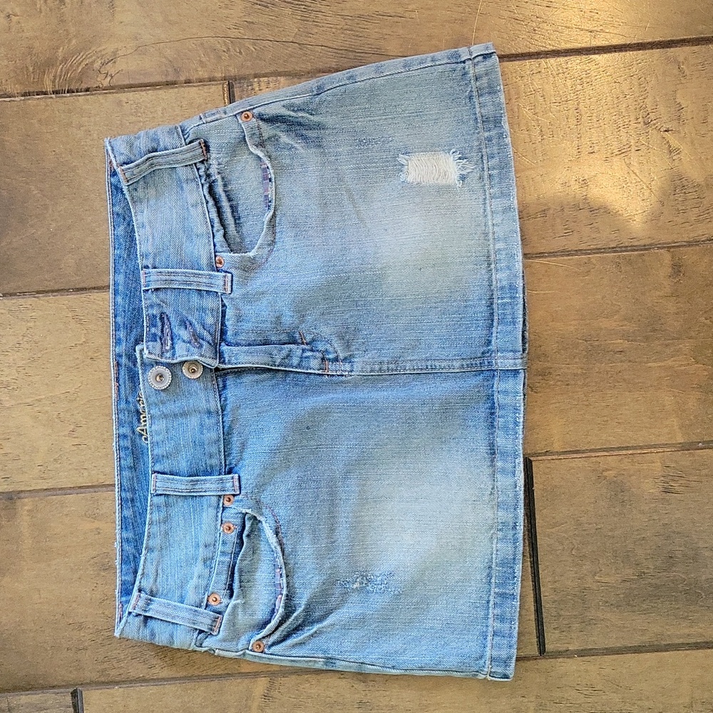 American Eagle distressed denim miniskirt size 8